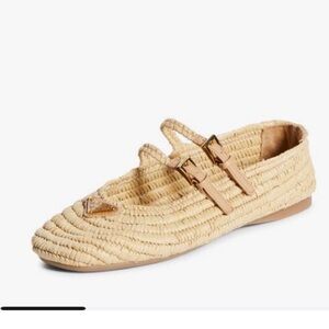 Prada Beige Woven Loafers